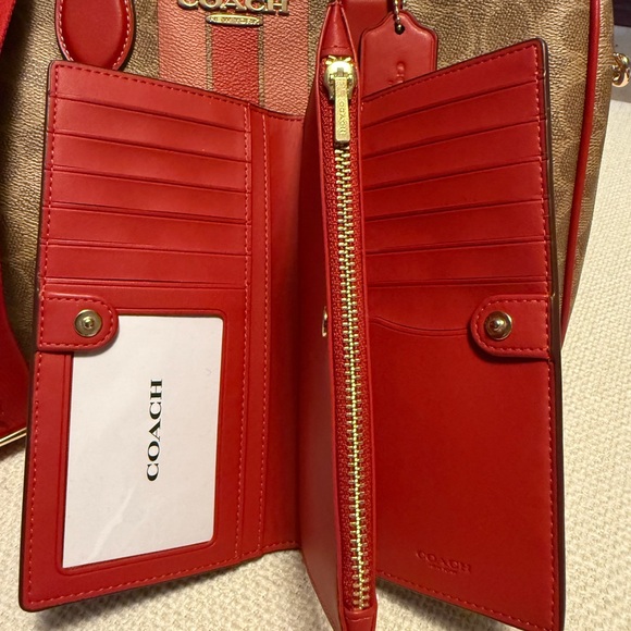 Rowan Large Satchel Bag In Signature Canvas With Stripe - Picture 5 of 7